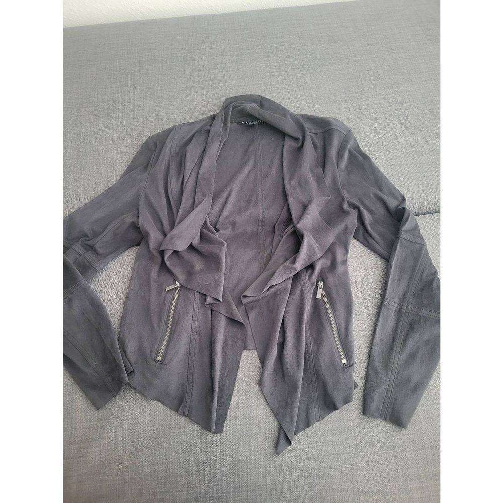 Baccini Faux Suede Open Jacket Cardigan Black Size Medium